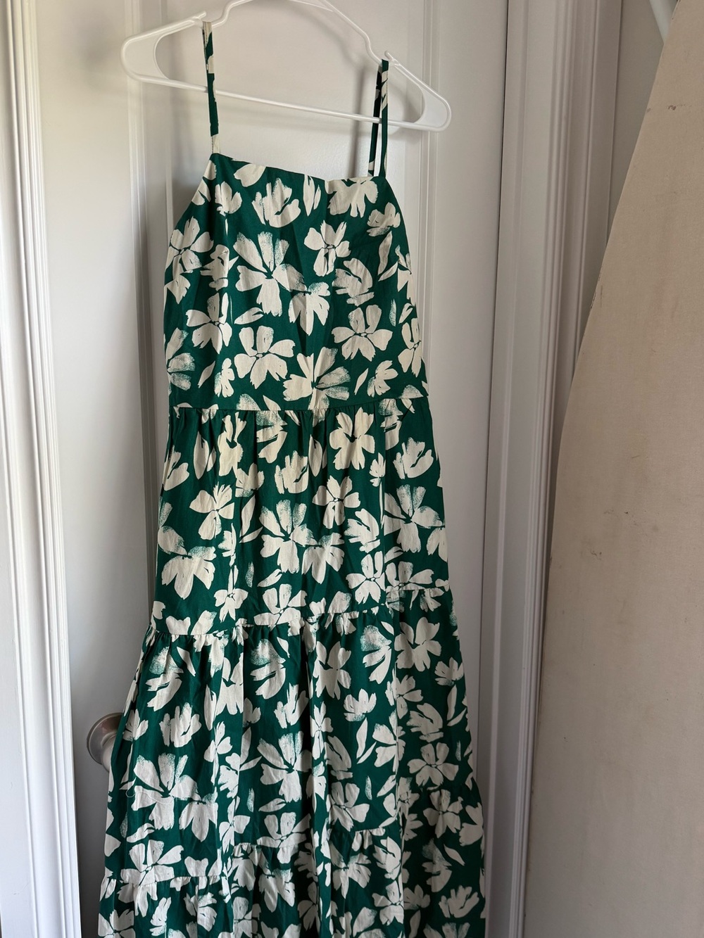 Green and White Floral Tiered Sundress